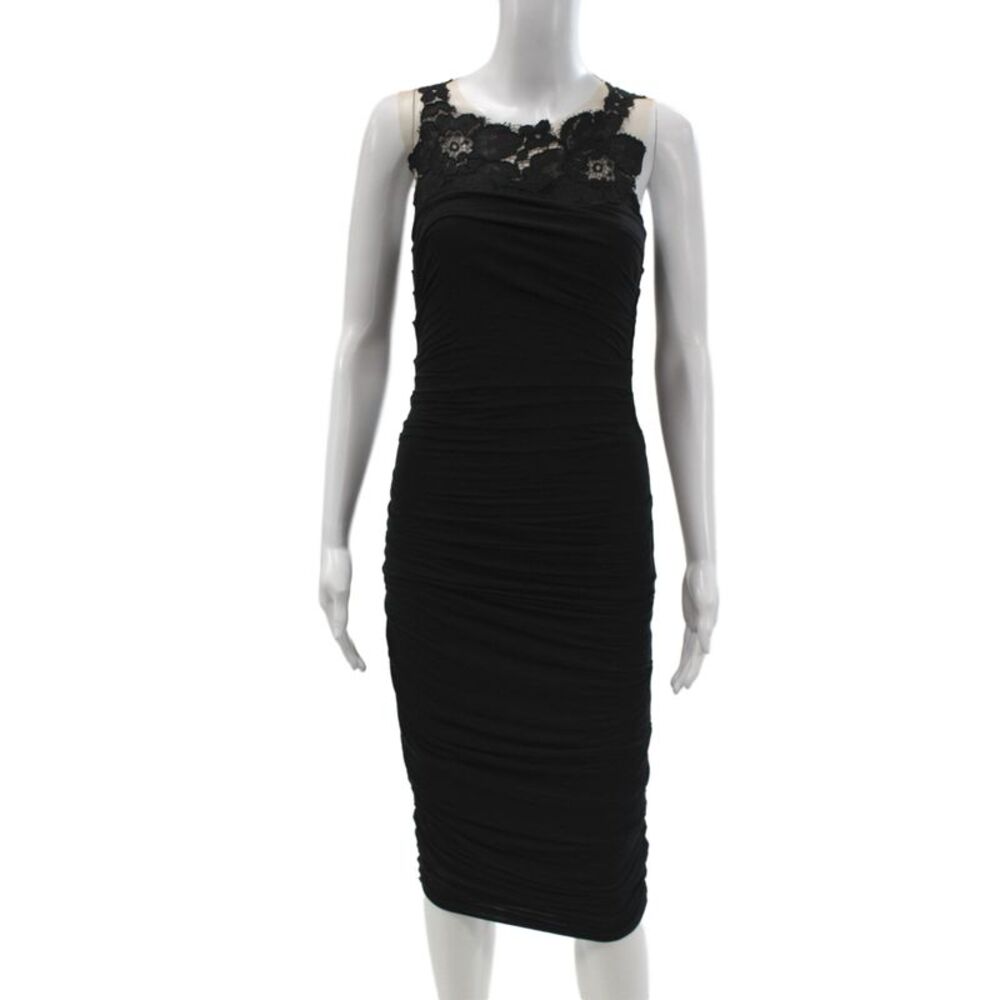 Bailey 44 Womens Bodycon Black Dress Sleeveless Round Neck Rayon Size S